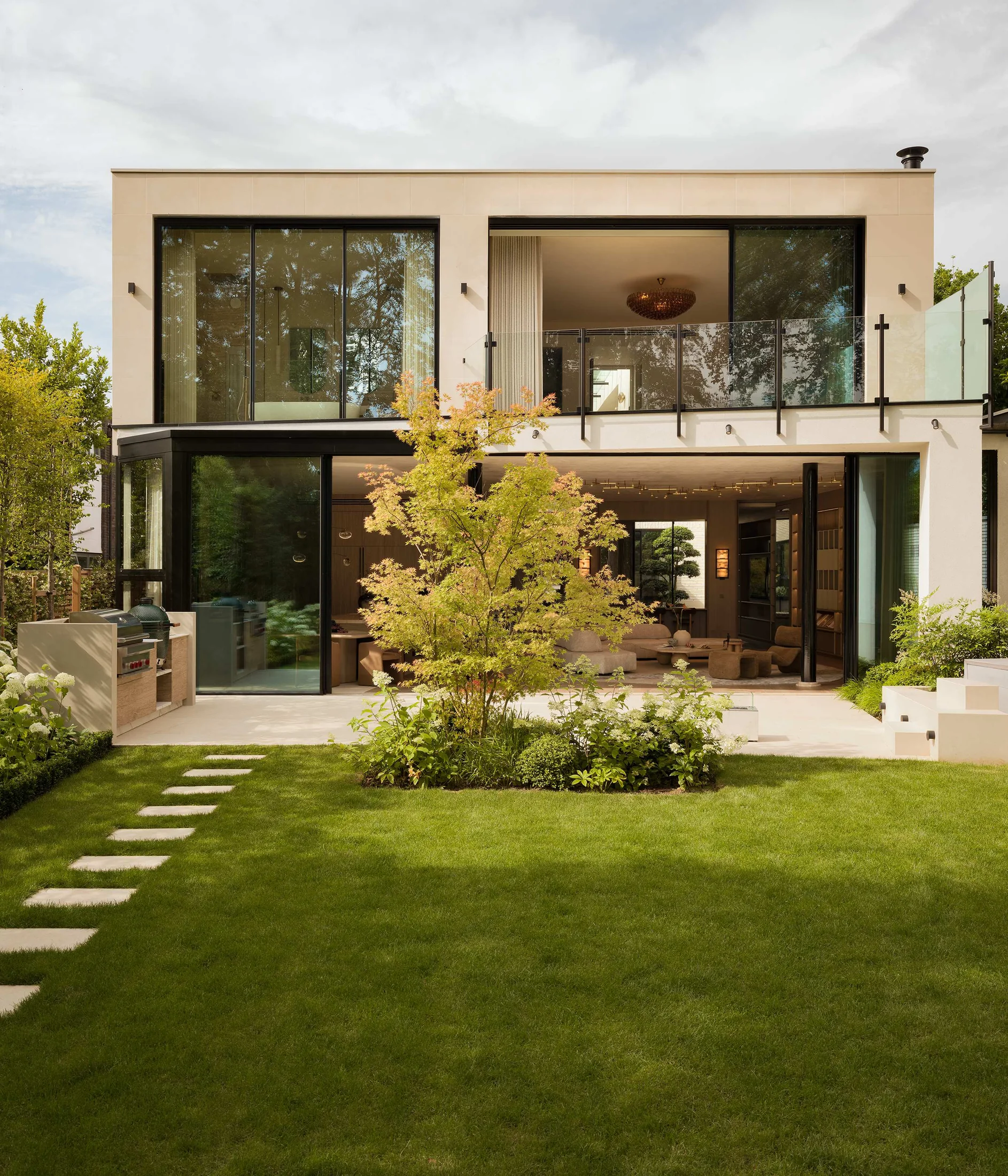 Rear elevation and garden of the Golders Green residence